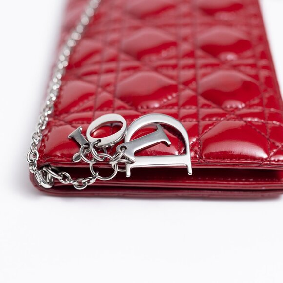 Lady Dior Red Patent Cannage Clutch - Picture 11 of 11
